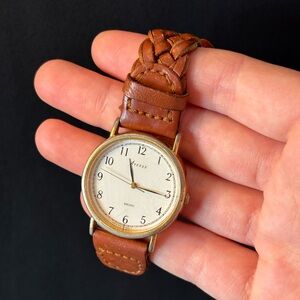 Seiko Gold Case with Brown Leather Watch